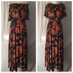 Jaase Leah Off The Shoulder Maxi‎ Dress Womens XS Gypsy Bohemian Boho Festival